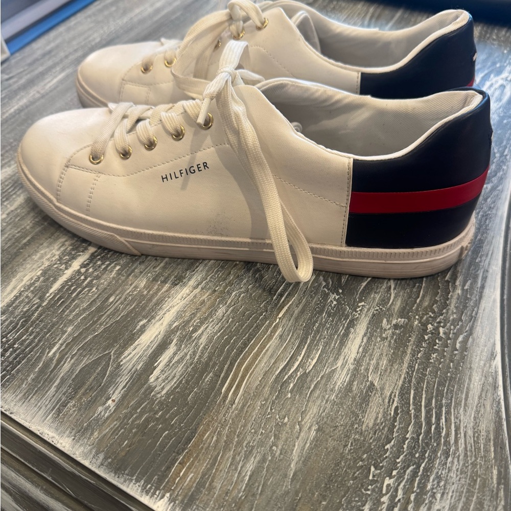 Tommy Hilfiger White/blue/red Athletic Shoes with Sporty Stripe